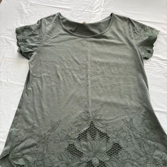 ADIVA Tunic Olive Green with Lace Embroidered Embellishments Size Medium… - Picture 5 of 8
